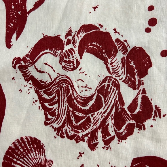 REBECCA TAYLOR Sea Shore Mini Skirt Off White Red Linen Blend Lined NWOT Size 14 - Picture 7 of 9